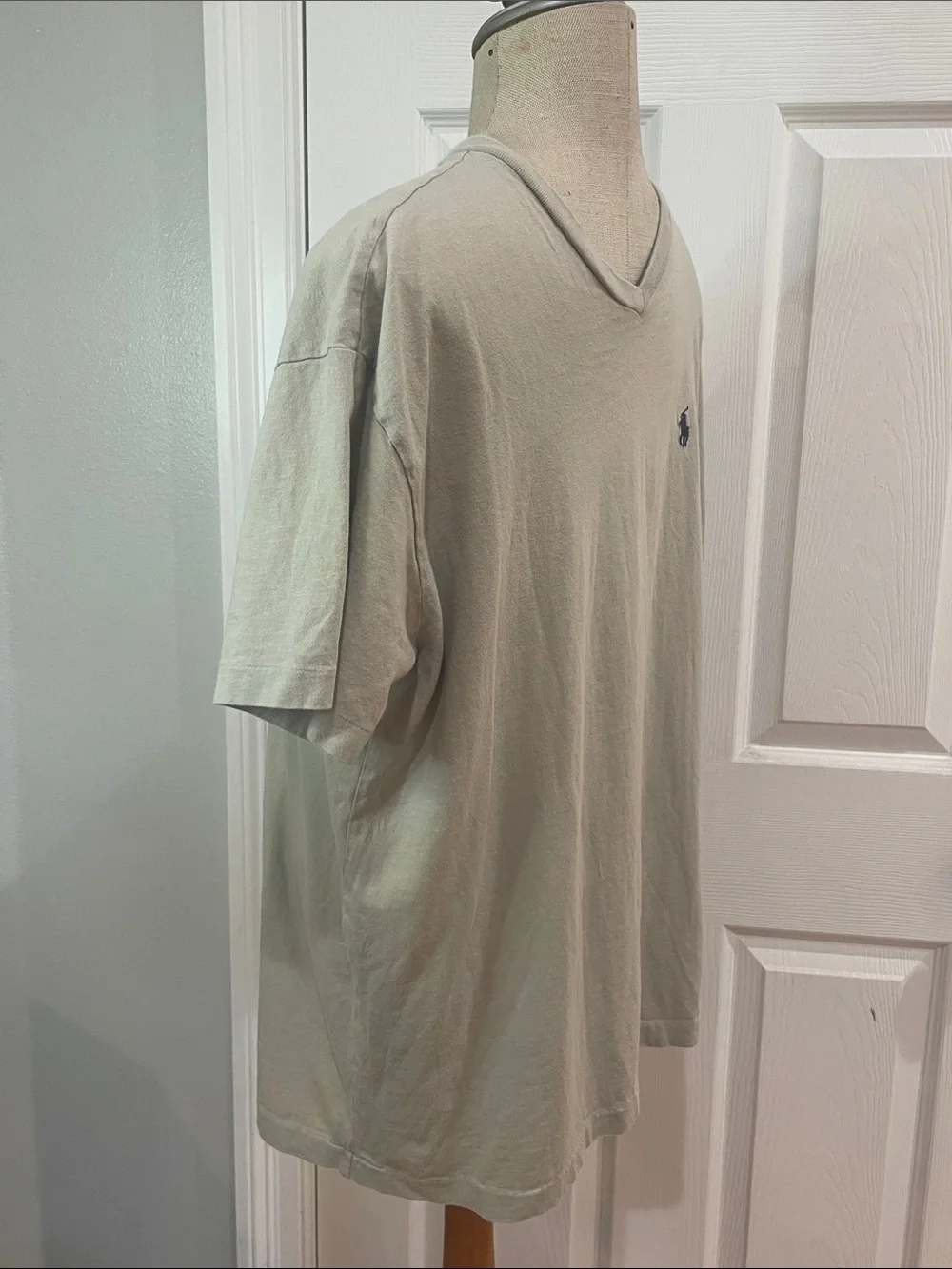 Polo by Ralph Lauren V‑Neck Short Sleeve gray Tee 100% cotton t-shirt men’s S